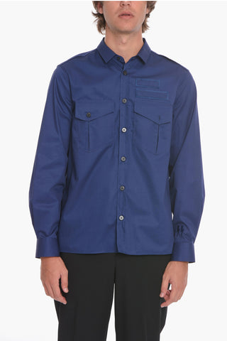 Compact Popeline Shirt with Double Chest-pocket
