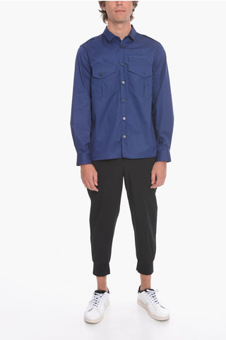 Compact Popeline Shirt with Double Chest-pocket