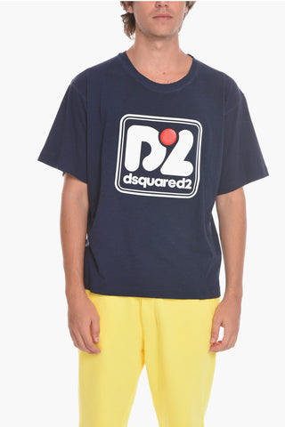 T-Shirt Girocollo con Maxi Logo in rilievo