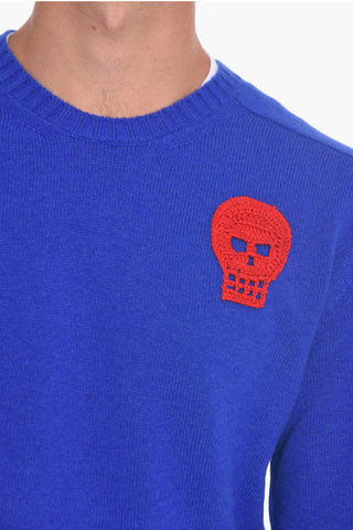 Crew Neck SULL Cashmere Sweater with Crochet Patch
