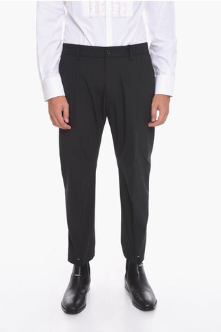 Pantaloni Pully in Misto Lana con Loose Fit