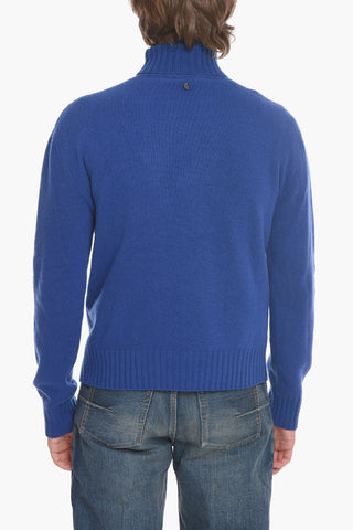 Turtleneck Wool Sweater with Paisley Inlay