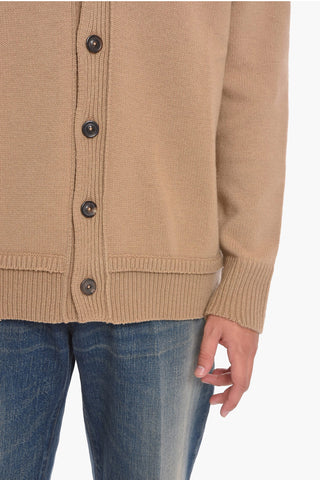 MM4 Cardigan UNISEX in Misto Lana con Toppe in Suede
