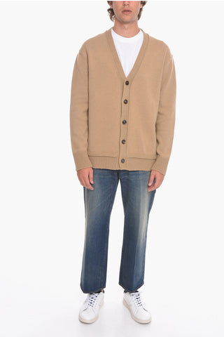 MM4 Cardigan UNISEX in Misto Lana con Toppe in Suede
