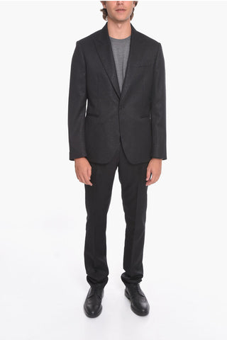 Lurex PALAZZO Single-breasted Blazer with Jacquard VERSACE PLAQUE Motif