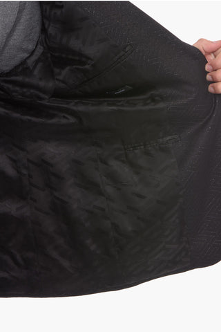 Lurex PALAZZO Single-breasted Blazer with Jacquard VERSACE PLAQUE Motif