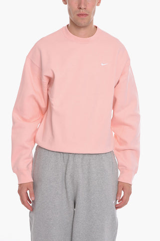 Fleeced Cotton Crew-neck Sweatshirt with Embroidered Logo