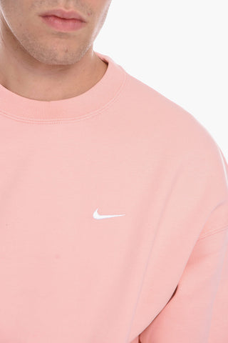 Fleeced Cotton Crew-neck Sweatshirt with Embroidered Logo