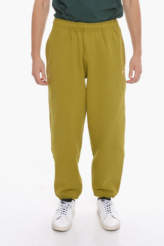 Fleeced-Cotton Joggers with Drawstring on the Waist