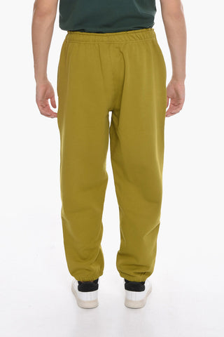 Fleeced-Cotton Joggers with Drawstring on the Waist