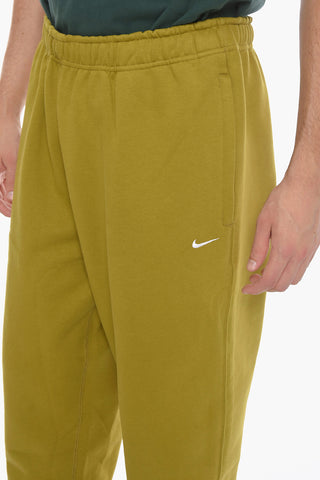 Fleeced-Cotton Joggers with Drawstring on the Waist