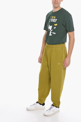 Fleeced-Cotton Joggers with Drawstring on the Waist