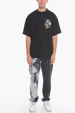 Oversized Crew-neck T-Shirt with Front Print