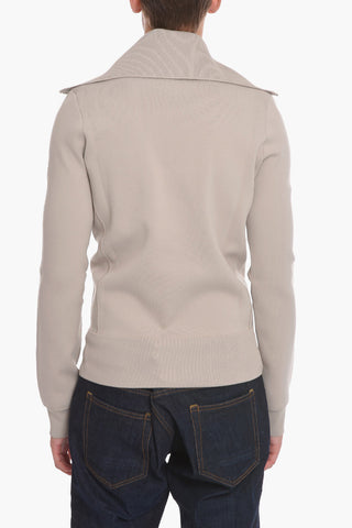 Maglia Zip-up con Collo a Costine
