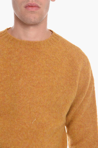 Solid Color Wool Crew-Neck Sweater