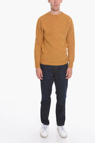 Solid Color Wool Crew-Neck Sweater