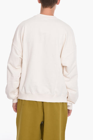 Crew-Neck Sweatshirt with Flowers-Print