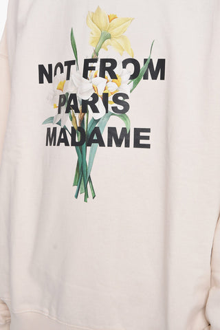 Crew-Neck Sweatshirt with Flowers-Print