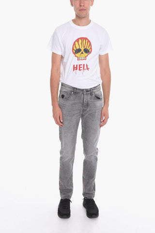 Stretch Denim Regular Fit SID Jeans with Printed Logo 17cm