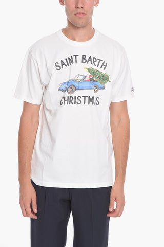 T-Shirt Girocollo Stampata sul Fronte