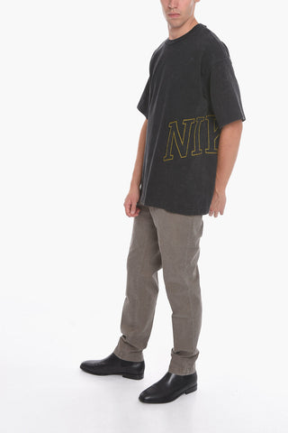 T-shirt Girocollo Effetto Acid Wash