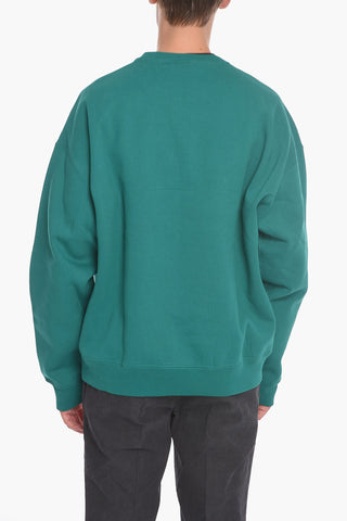 Solid Color Crew-neck Sweatshirt with Fleeced Inner