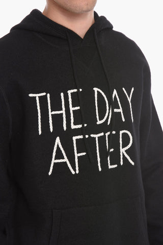 Wool Hoodie with Front Embroidery