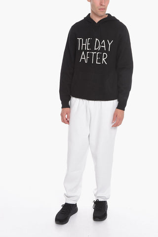 Wool Hoodie with Front Embroidery