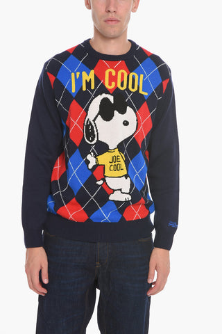 PEANUTS Maglia Girocollo in Motivo Argyle