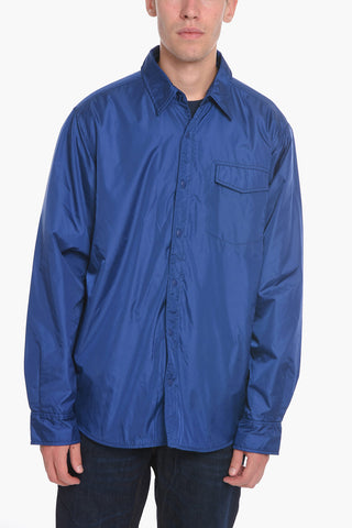 Overshirt in Nylon con Bottoni Automatici e Taschino
