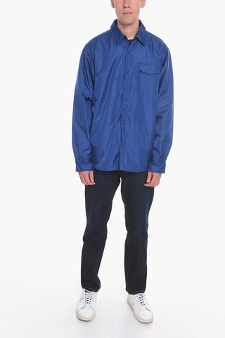 Overshirt in Nylon con Bottoni Automatici e Taschino