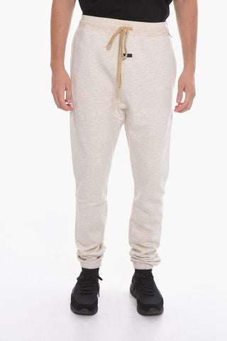 Fleeced Cotton Joggers with Drawstring Waist