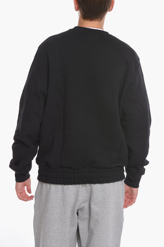 Brushed Cotton Crew-neck Sweatshirt with Elastic Hem