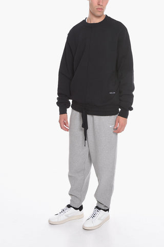 Brushed Cotton Crew-neck Sweatshirt with Elastic Hem