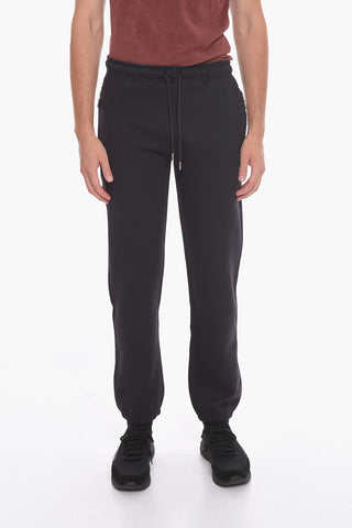 Fleeced-Cotton Pants with Silver Details