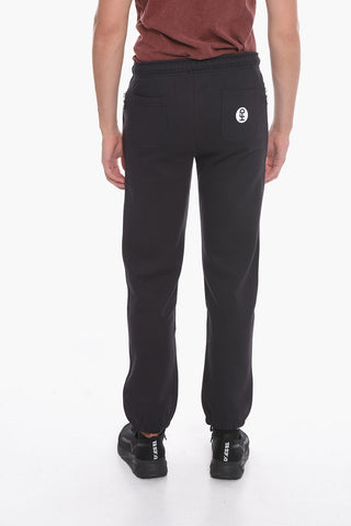 Fleeced-Cotton Pants with Silver Details