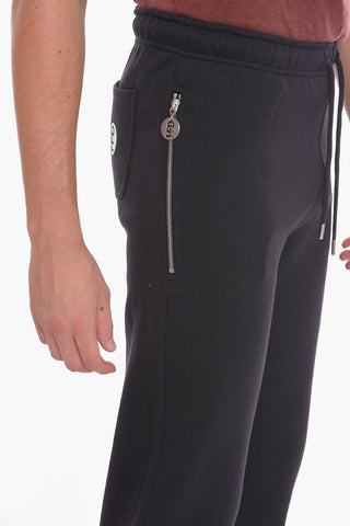 Fleeced-Cotton Pants with Silver Details