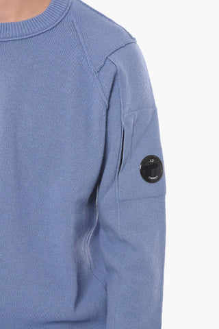 Maglia Girocollo in Misto Lana con Cuciture a Vista
