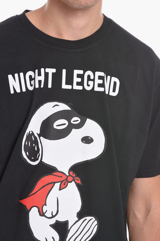 PEANUTS T-Shirt Girocollo NIGHT LEGEND in Cotone 