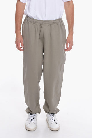 Fleeced-Cotton Joggers with Drawstring on the Waist
