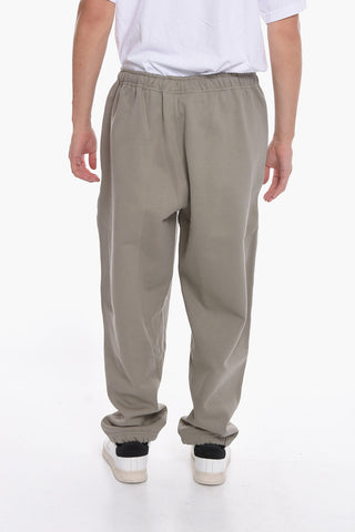 Fleeced-Cotton Joggers with Drawstring on the Waist