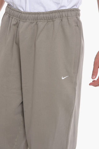 Fleeced-Cotton Joggers with Drawstring on the Waist
