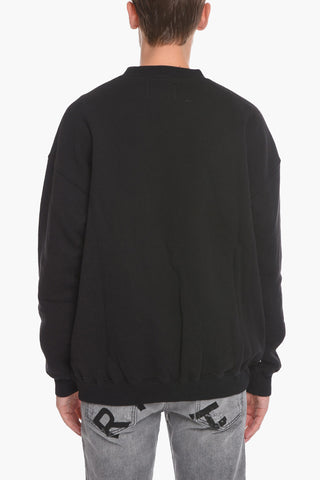 Fleeced-Cotton Crew-Neck Sweatshirt with Maxi Print