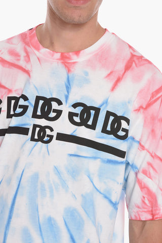Monogram Printed Tie Dye Cotton T-Shirt