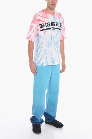 Monogram Printed Tie Dye Cotton T-Shirt