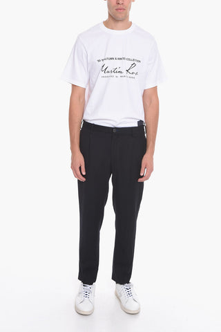 Pantaloni a 1 Pince Tapered Fit in Lana Vergine