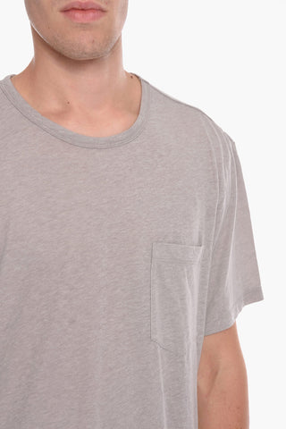 STANDARD LIMITED EDITION Solid Color Crew-Neck T-shirt With Breast Pocket