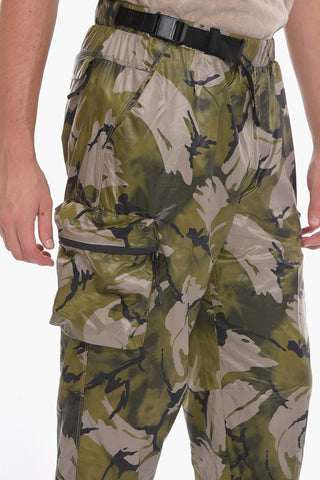 Camouflage Cargo Pants with Side Industrial Belt