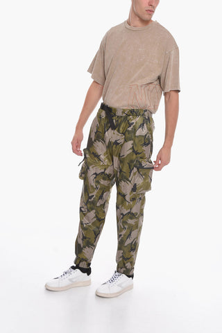 Camouflage Cargo Pants with Side Industrial Belt