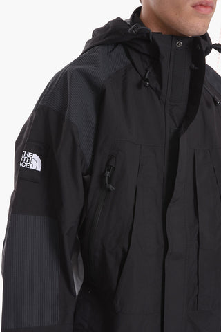Nylon Utility Jacket with Hood and Hidden Closure